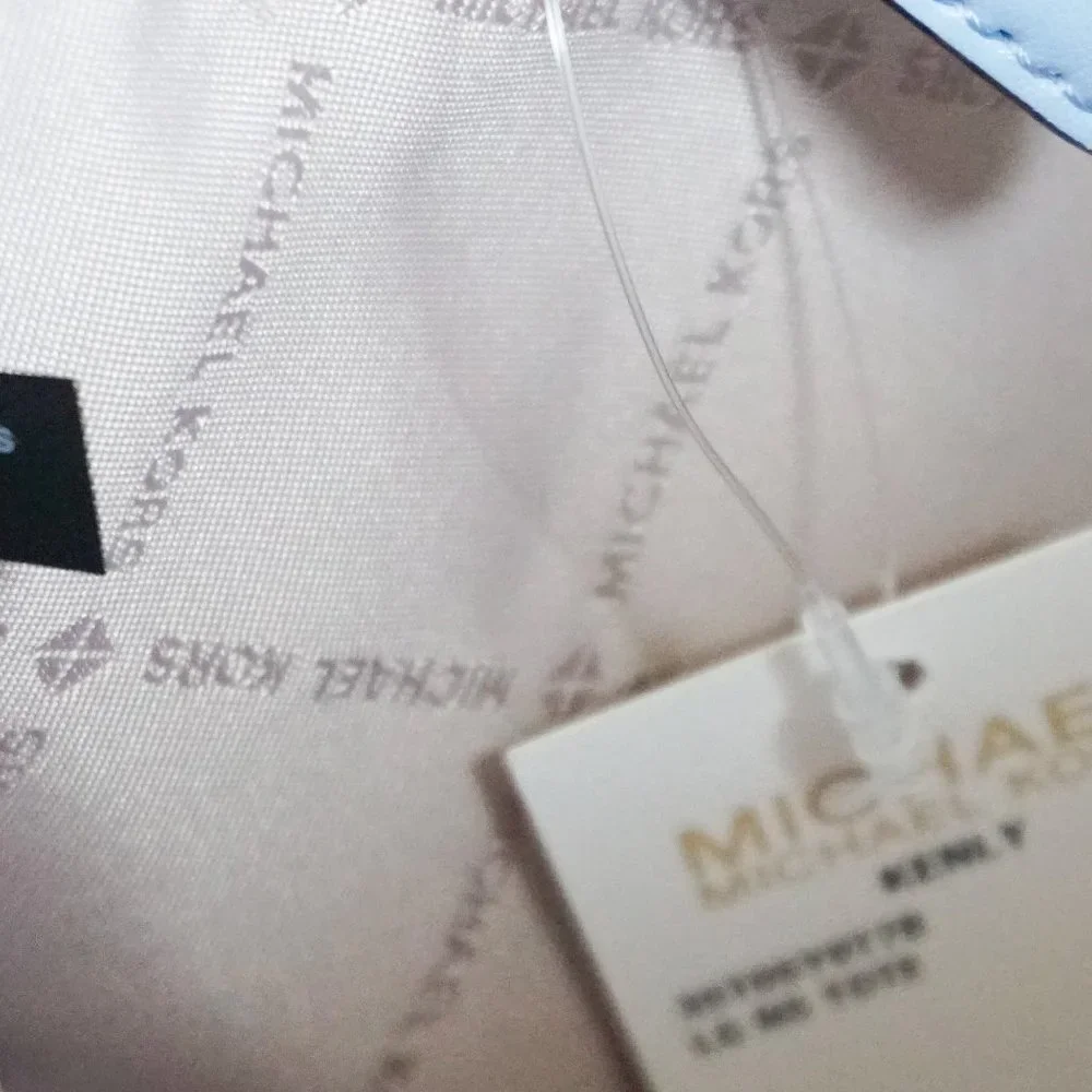 Michael Kors Kenly Large Satchel Tote Shoulder Bag MK Signature Light Sky Blue_9